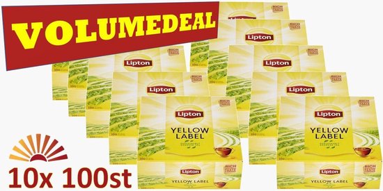 Lipton thee tea Yellow Label Volumevoordeel 10 x100 tea bags = 1000 tea bags