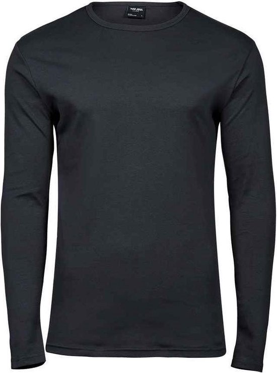 Tee Jays Heren-T-shirt met lange mouwen in Interlock (Donkergrijs)