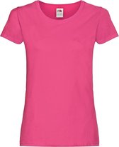 Fruit Of The Loom Dames/ Vrouwen Dames-Fit Original T-Shirt met Korte Mouwen (Fuchsia)