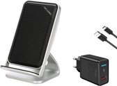 DrPhone FCD Pro - Smartphone Wireless Houder + Dock - Lader - Geschikt voor iOS iPhone /Android  + HALO Adapter - Thuislader - Grijs