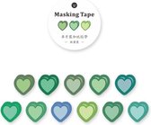 Groen Hartjes Stippen Washi Tape Stickers | Leuke To Do Dots | Bullet Points | Takenlijstjes Maken | Organizing | Organiseren| Taken lijst Maken | Planning | Planner Maken | Plannen | Bullet Journal | Journalling | Masking Tape | Groene Harten