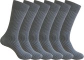 Classinn® Elegant geribbelde Heren sokken 39-42 - grijs (Haider grey) - 6 paar