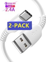 2x USB-C Data- en Laadkabel 1M - 2.4A Snellader Kabel - Fast en Quick Charge Oplaadkabel - Type C Naar USB-A - Oplaadsnoer Telefoon - Laptop - Samsung Galaxy en Note - Sony - OnePl