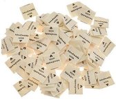 Geweven kleding labels - Handmade with Love - Handgemaakt label set 10 stuks - Beige - 2CM