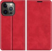 Cazy iPhone 13 Pro Hoesje - Portemonnee Book Case - Kunstleer - Rood