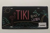 Metalen wandbord tiki bar neon mancave wandecoratie ibiza-style zomer tuin decoratie reclame bord