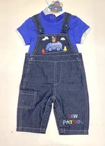 Paw Patrol tuinpak / salopette - geborduurd - blauw - maat 74 (9-12 maanden)