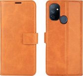 OnePlus Nord N100 Hoesje - Mobigear - Wallet Serie - Kunstlederen Bookcase - Cognac - Hoesje Geschikt Voor OnePlus Nord N100