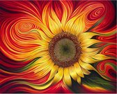 OUTLET: Schilderen op nummer - zonnebloem - 40 x 50 cm - Sunflower - bloem - hobby - volwassenen en kinderen