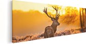 Artaza - Peinture sur toile - Cerf dans la forêt au lever du soleil - 60 x 20 - Photo sur toile - Impression sur toile