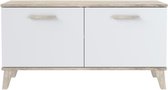 Mat witte schoenenkast 2 deuren - eigentijdse stijl - B 100 cm