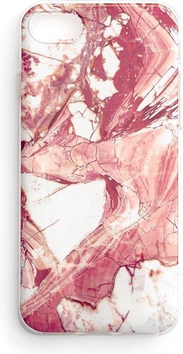 Marmer look TPU case cover Geschikt voor Samsung Galaxy A21S roze