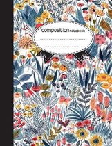 Composition Notebook, 8.5 x 11, 110 pages: Flowers Ohho Style