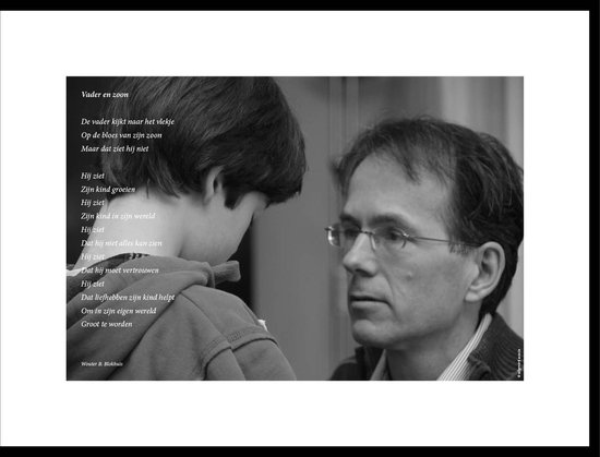 Acacia – Vader en zoon – maçonniek gedicht in fotolijst zwart aluminium