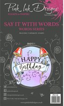 Pink Ink Designs Clear stamp - Say It With Words - A6 - Set van 5