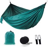 Draagbare lichtgewicht nylon parachute dubbele hangmat. 270*140 cm - 210T nylon parachute - turquoise