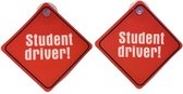 Autobord - Student Driver - Sign - Carpoint - Met zuignap - Rood - Auto - Studenten