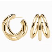 Damesoorbellen - oorhanger - verguld - drievoudige oorringen - goudkleurig - cadeau voor vrouw - sieraden - kerstcadeau