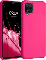 kwmobile telefoonhoesje geschikt voor Samsung Galaxy A12 - Hoesje voor smartphone - Back cover in neon roze