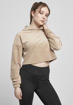 Urban Classics Crop Hoodie -XL- Velvet Oversized Beige