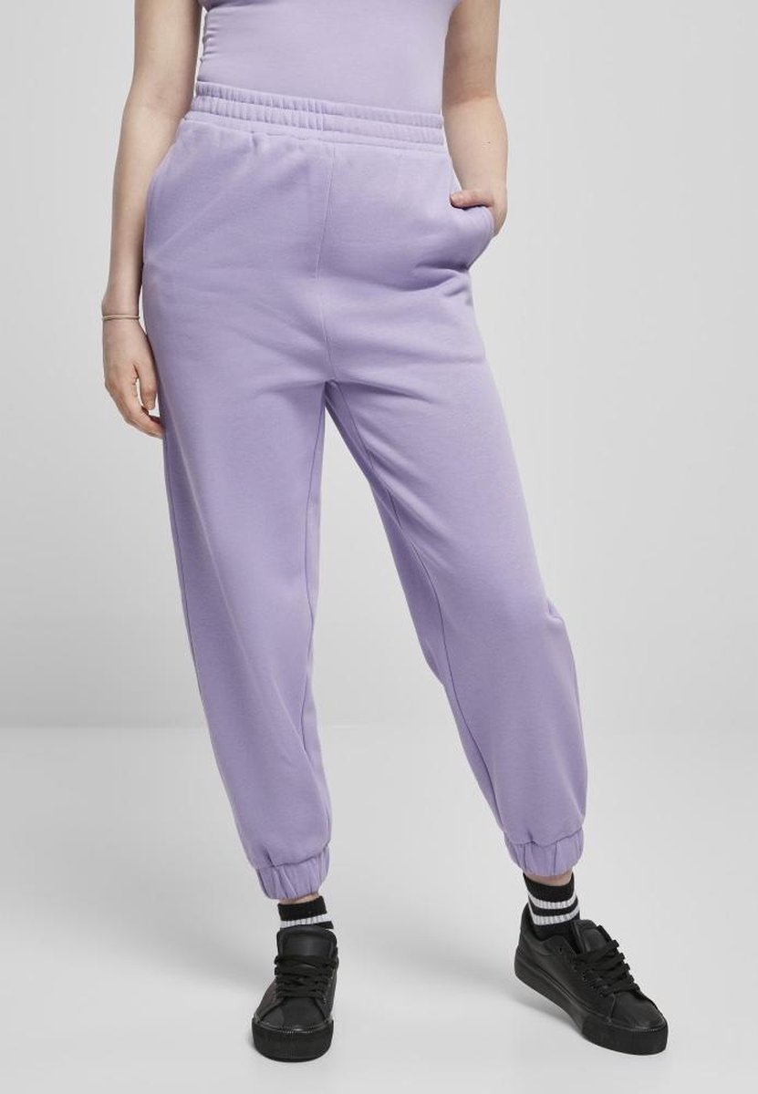 Urban Classics Organic High Waist Ballon Dames joggingbroek S Paars