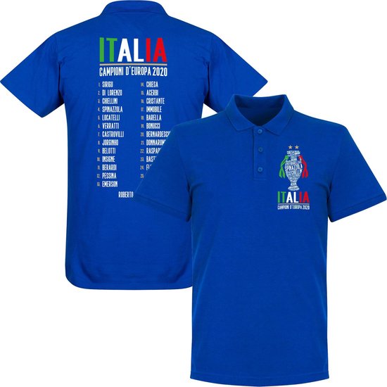 Polo Italie Champions d'Europe 2021 Squad - Blauw - 4XL