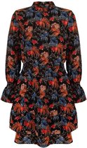 Indian Blue meiden jurk Leaves Black