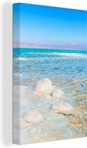 Canvas Schilderij Zoutkristallen - Dode zee - Jordanië - 20x30 cm - Wanddecoratie