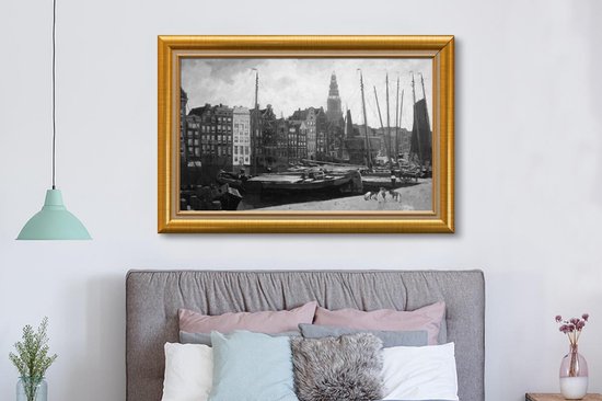 Oeuvre de Peinture sur Toile - Maîtres Anciens - Cadre - Or - 150x100 cm - Art Décoration murale