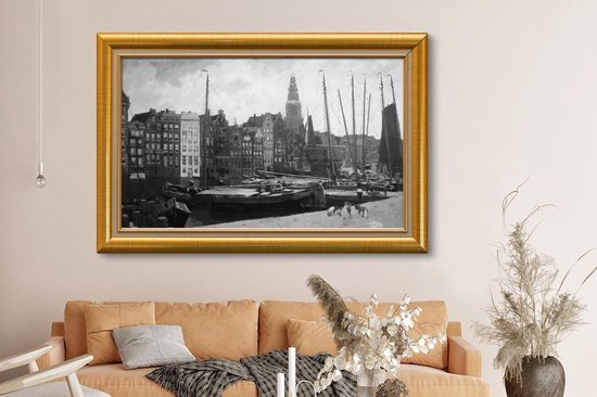 Oeuvre de Peinture sur Toile - Maîtres Anciens - Cadre - Or - 150x100 cm - Art Décoration murale