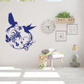 Muursticker Vogels -  Donkerblauw -  60 x 73 cm  -  slaapkamer  woonkamer  dieren - Muursticker4Sale