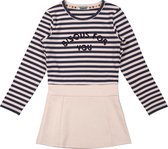 DJ Dutchjeans-Meisjes Jurk -Powder Pink+navy - Maat 140