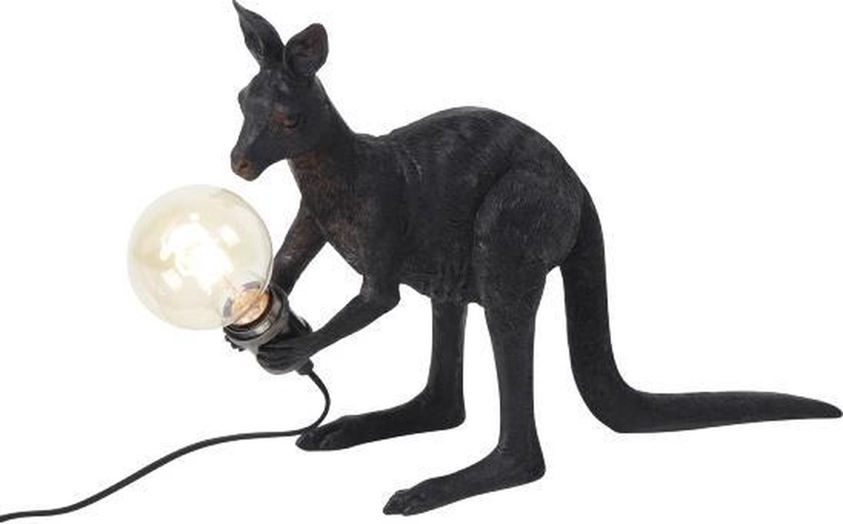 Tafellamp - Dierenlamp Kangoeroe Skippie - zwart