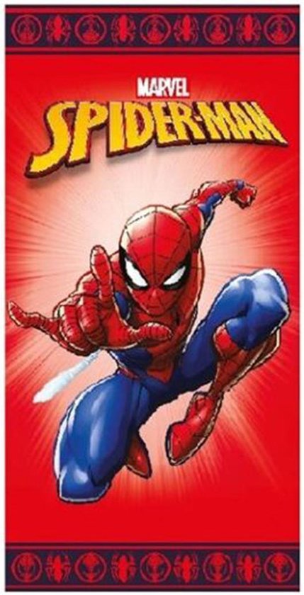 Spiderman handdoek - 140 x 70 cm. - Spider-Man strandlaken - rood