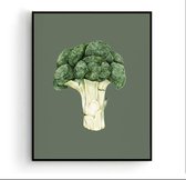 Poster Broccoli Groen Groente / Fruit Poster Handgetekend - Keuken - Muurdecoratie - 50x40cm- PosterCity