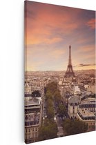 Artaza Canvas Schilderij Skyline Parijs Met Eiffeltoren - 40x60 - Poster Foto op Canvas - Canvas Print