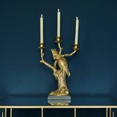 Papegaai kandelaar goud 35x14x47CM