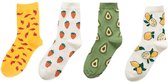 Binkie Socks Box | 4 paar Vrouwen Sokken |Happy Fruit Socks | Maat 39-42