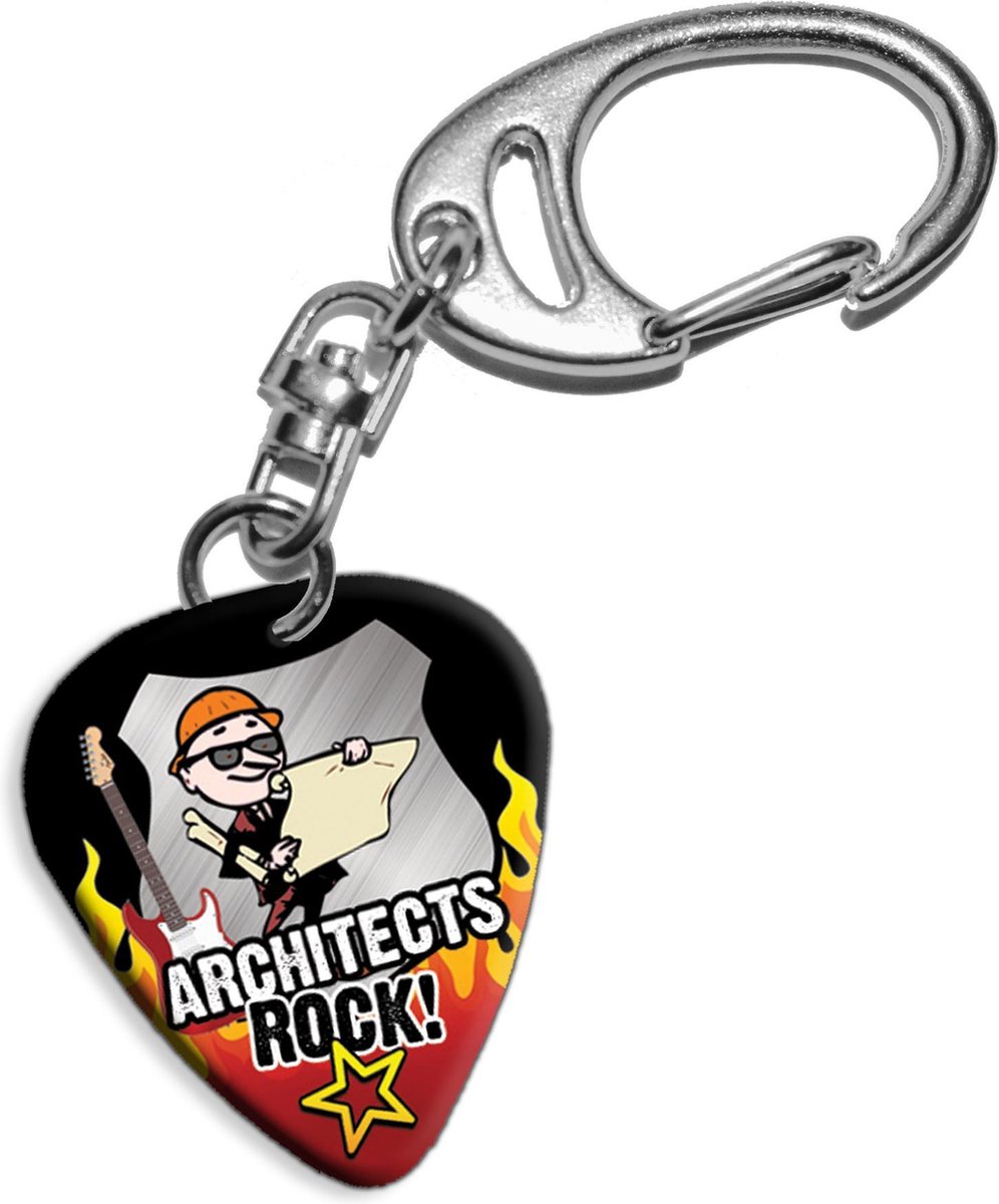 Plectrum sleutelhanger Architects Rock!