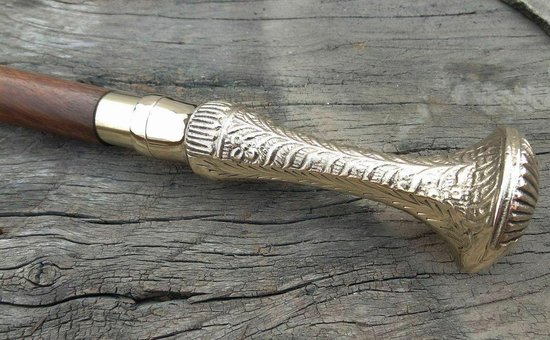 ANCIEN BÂTON DE marche canne à manche dragon en laiton créateur vintage