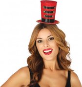 hoge hoed majorette mini dames polyester rood
