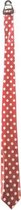 stropdas stippen 145 cm zijde rood/wit
