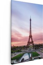 Artaza Canvas Schilderij Eiffeltoren In Parijs Met Kleurrijke Hemel - 60x90 - Foto Op Canvas - Canvas Print