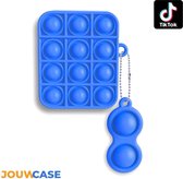 Apple AirPods 1 & 2 Pop It Hoesje - Pop it case - Fidget Toy hoesje - Blauw - Soft case hoesje - Gezien op TikTok - Fidget Toys