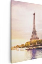 Artaza Canvas Schilderij Eiffeltoren In Parijs Aan Het Water - 60x90 - Foto Op Canvas - Canvas Print