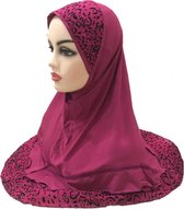 Luipaard roze hoofddoek, mooie hijab.