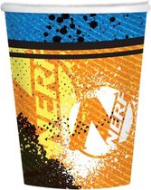 feestbekers papier 266 ml oranje/blauw 8 stuks