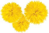 pompoms feestdecoratie 40,6 cm 3 stuks geel