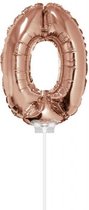 folieballon cijfer 0 40 cm ros√© goud