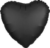 folieballon satijn luxe onyx hart 43 cm